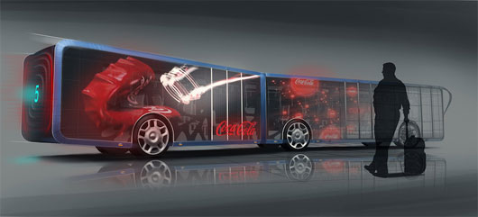 Ý tưởng xe buýt với các thành xe là màn hình LCD